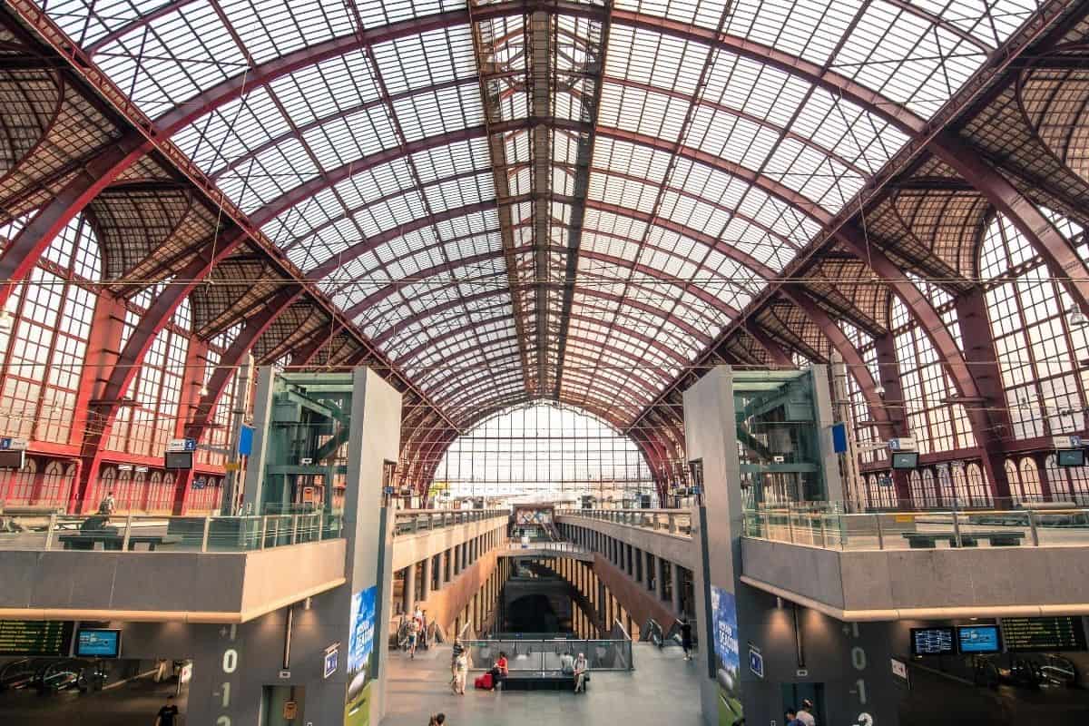 Central Train Station in Antwerp Belgium