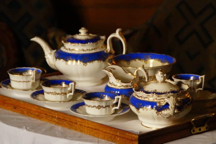 Tea like Earl Grey is served with cream and sugar at British afternoon tea
