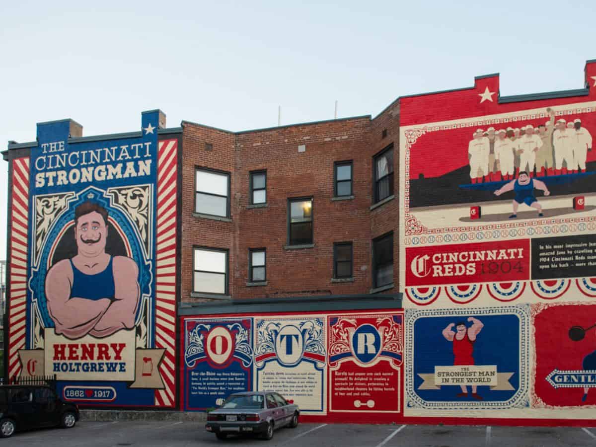 Cincinnati Strongman Mural by JM Wolf