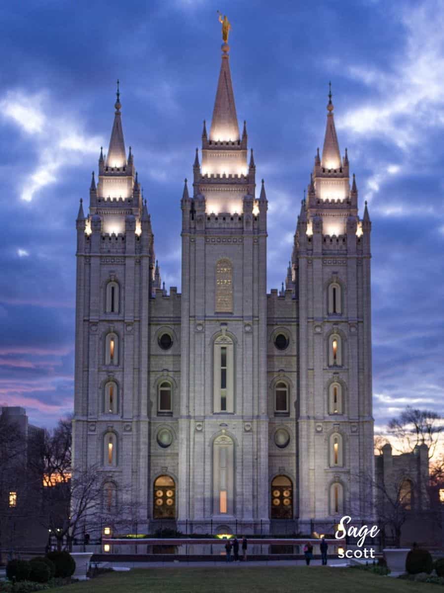 Salt Lake Temple at Dusk