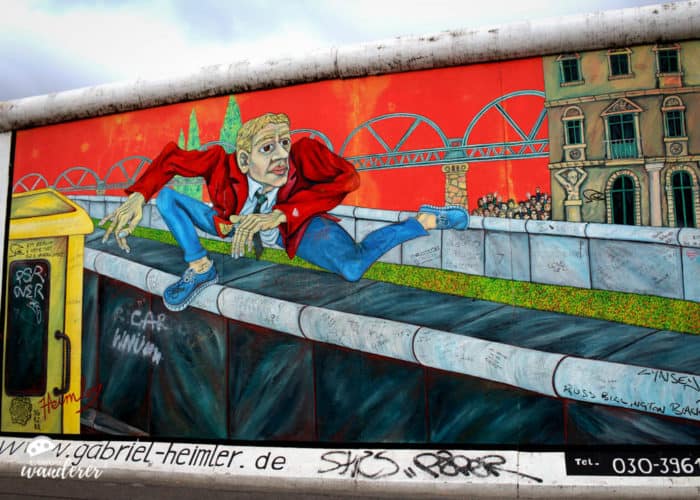 The murals on the Berlin Wall at the East Side Gallery share the history of the wall and celebrate its fall. 