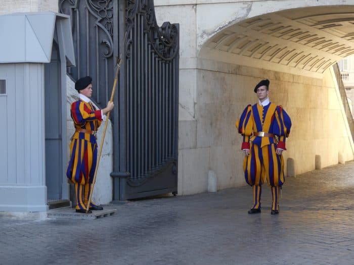 The Swiss Guard's uniform as featured in Dan Brown's Angels & Demons