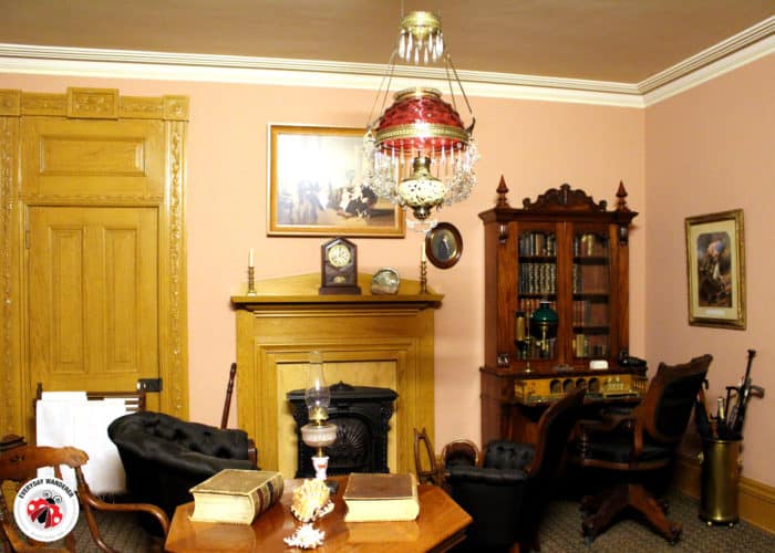 The office area of Brigham Young's bedroom at the Beehive House