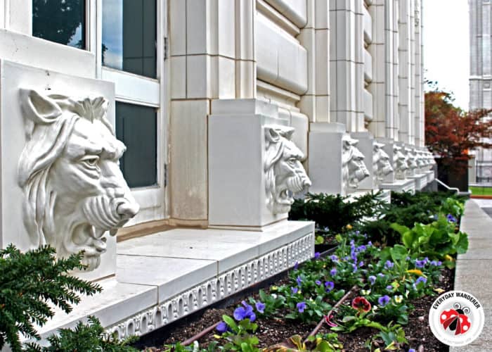 Lions are a common feature throughout Temple Square