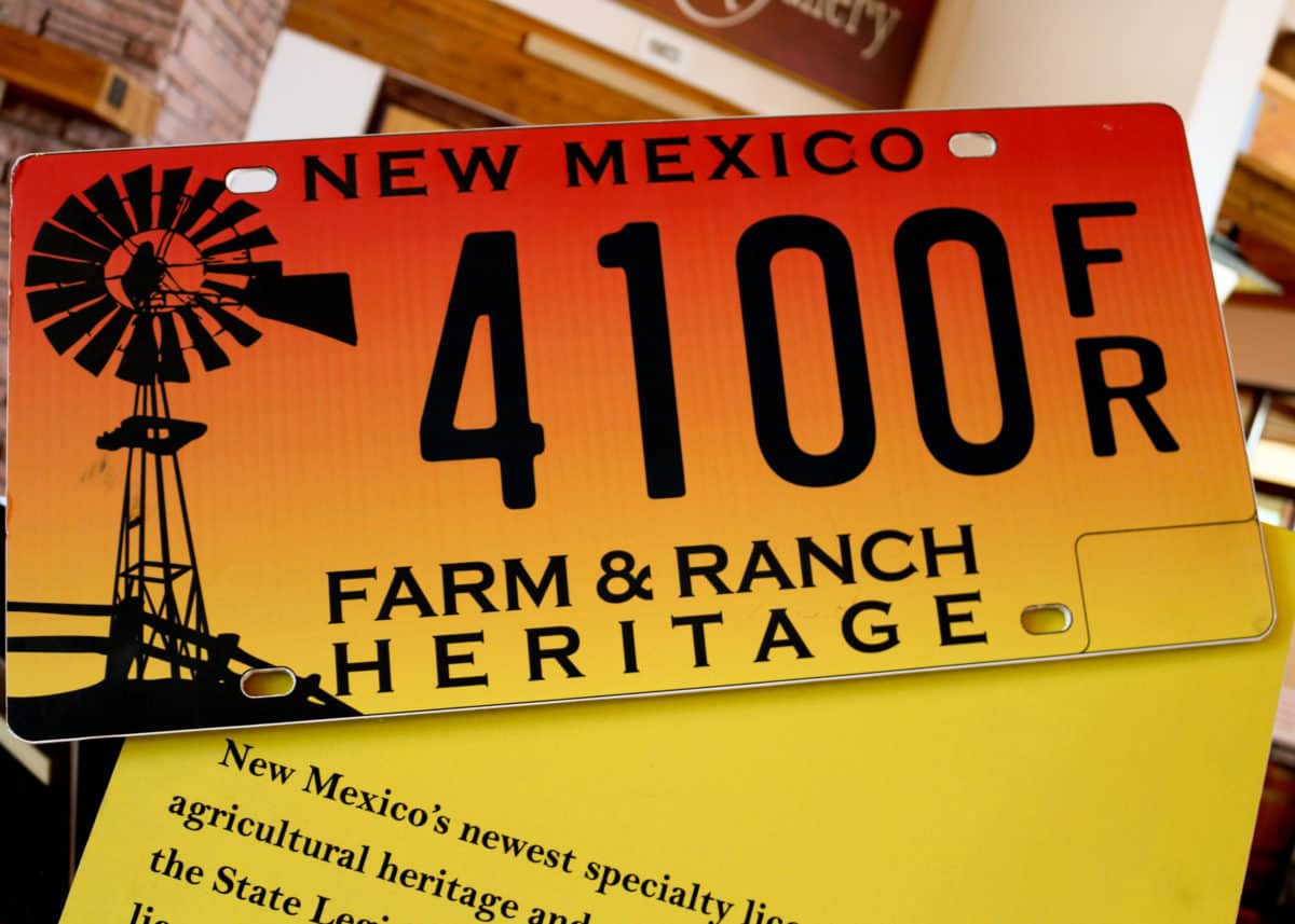 New Mexico's Farm and Ranch specialty license plate