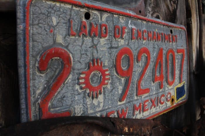 The Zia sun symbol is incorporated into everything from the New Mexico license plate to highway signs.
