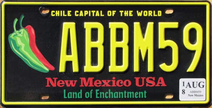 New Mexico's Chile Capital of the World license plate