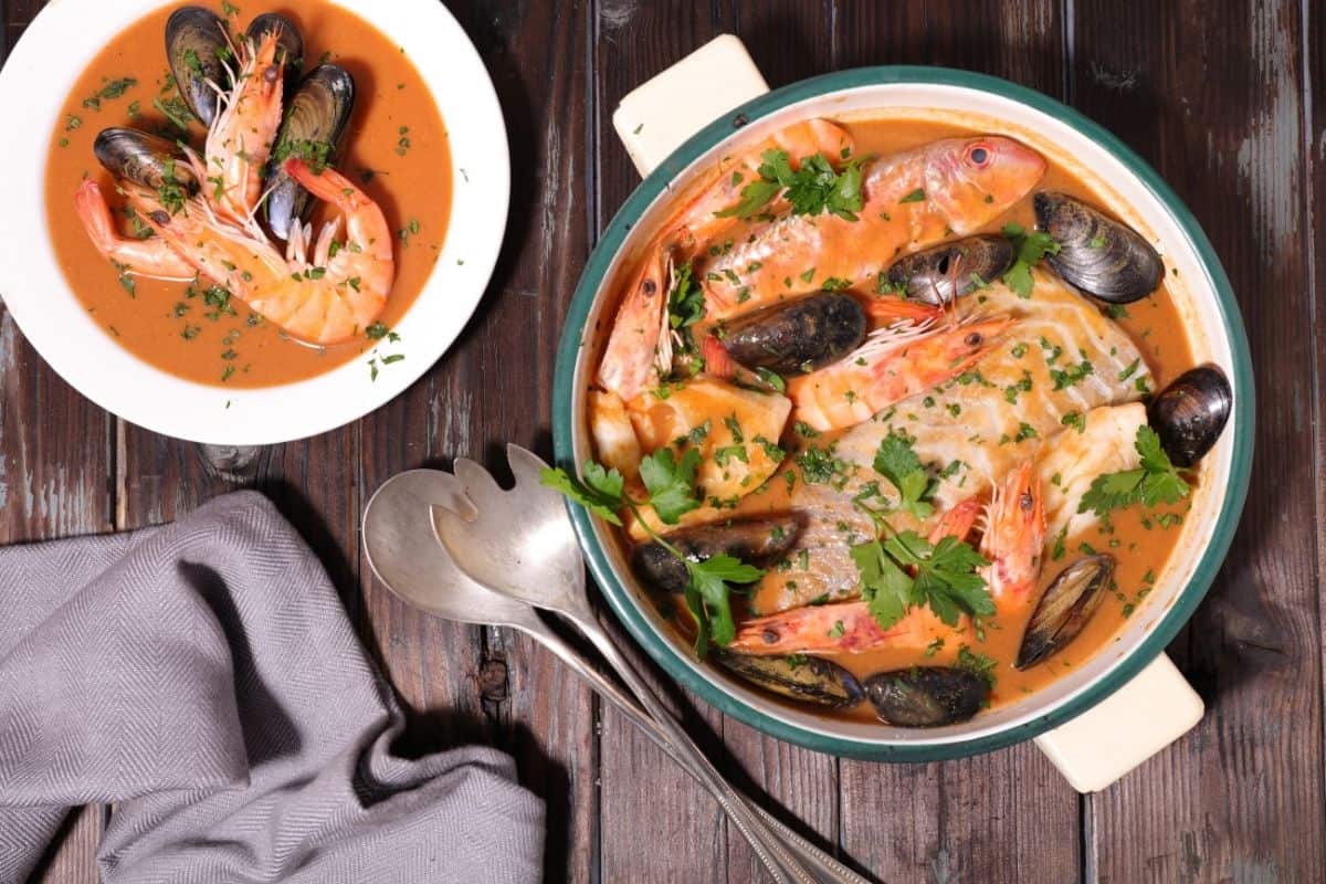 A dish of French bouillabaisse