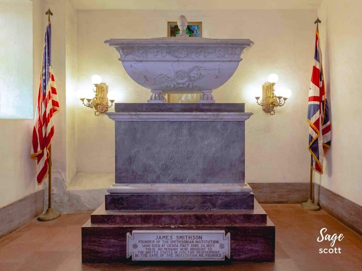James Smithson Crypt at Smithsonian Castle in Washington DC