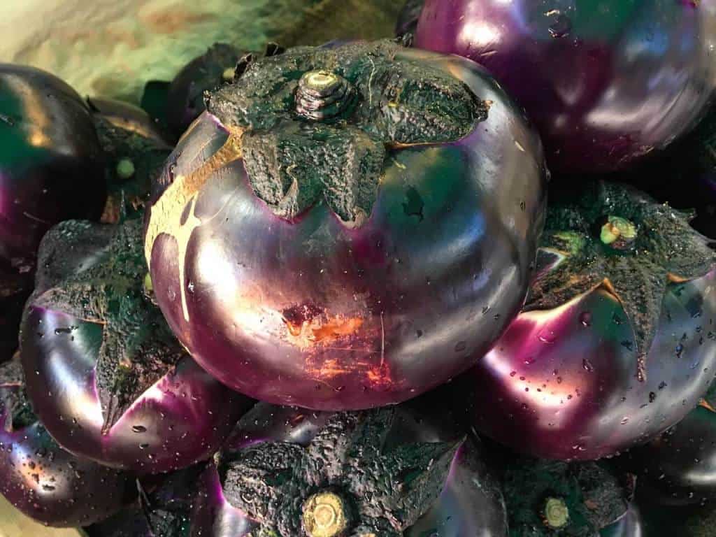 eggplants in a palermo market