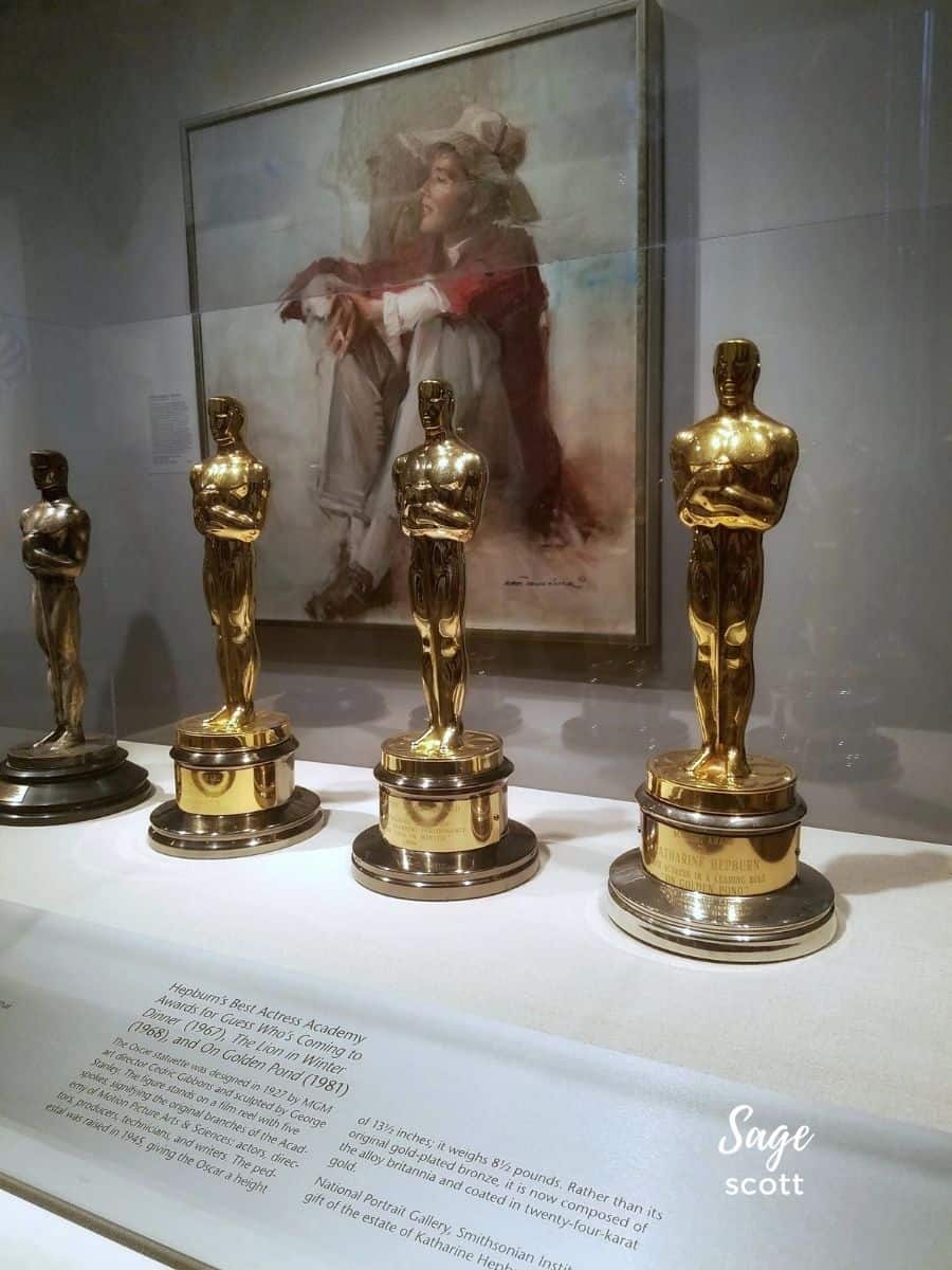 Katherine Hepburn Oscars at the National Portrait Gallery in DC