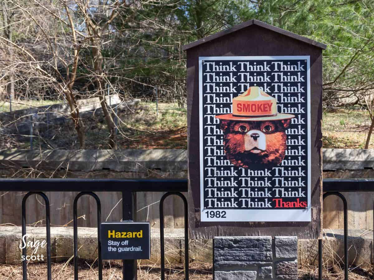 Smokey Bear Sign at Smithsonian National Zoo in DC