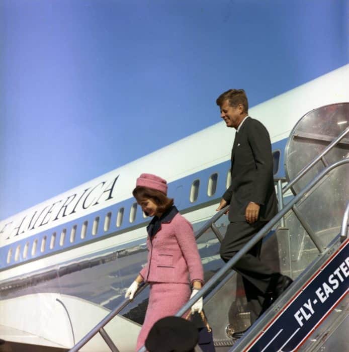 President and Mrs. Kennedy arrive in Dallas