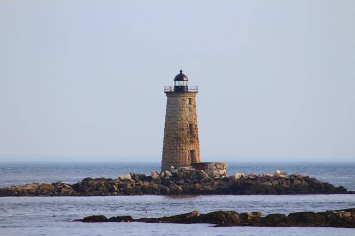 The view of the Ram Island Ledge Lighthouse from the Portland Head Light