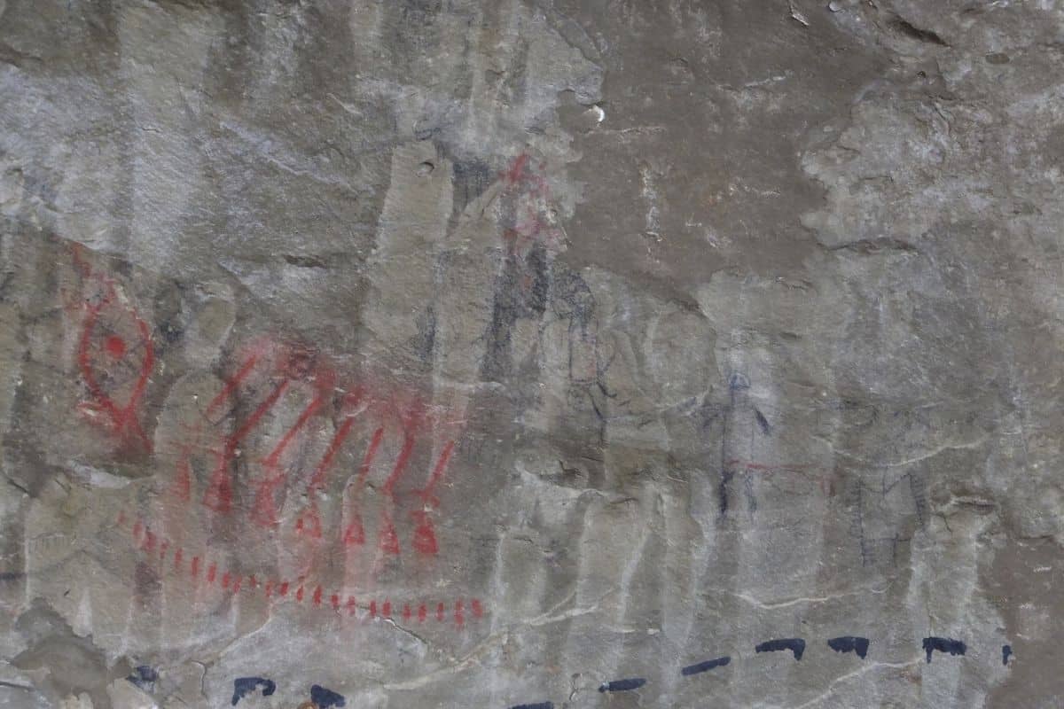 Ancient art on a cave wall in Billings MT