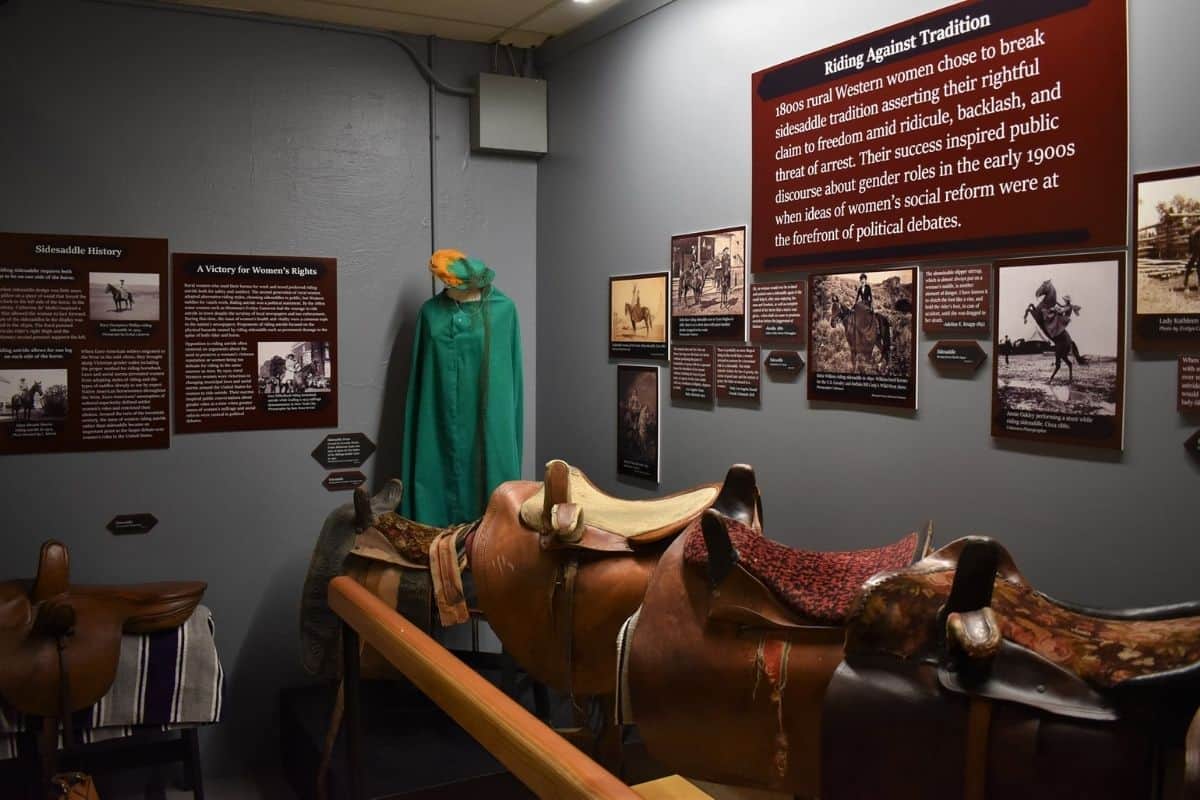 A display of sidesaddles at the Yellowstone County Museum in Billings MT