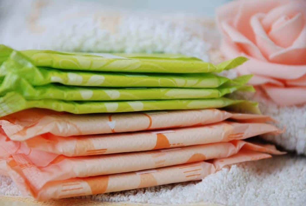 A stack of sanitary napkins