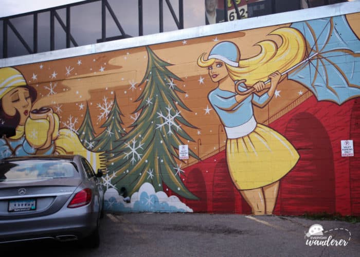 This self-guided Minneapolis mural walking tour includes a long mural outside Butcher & the Boar.