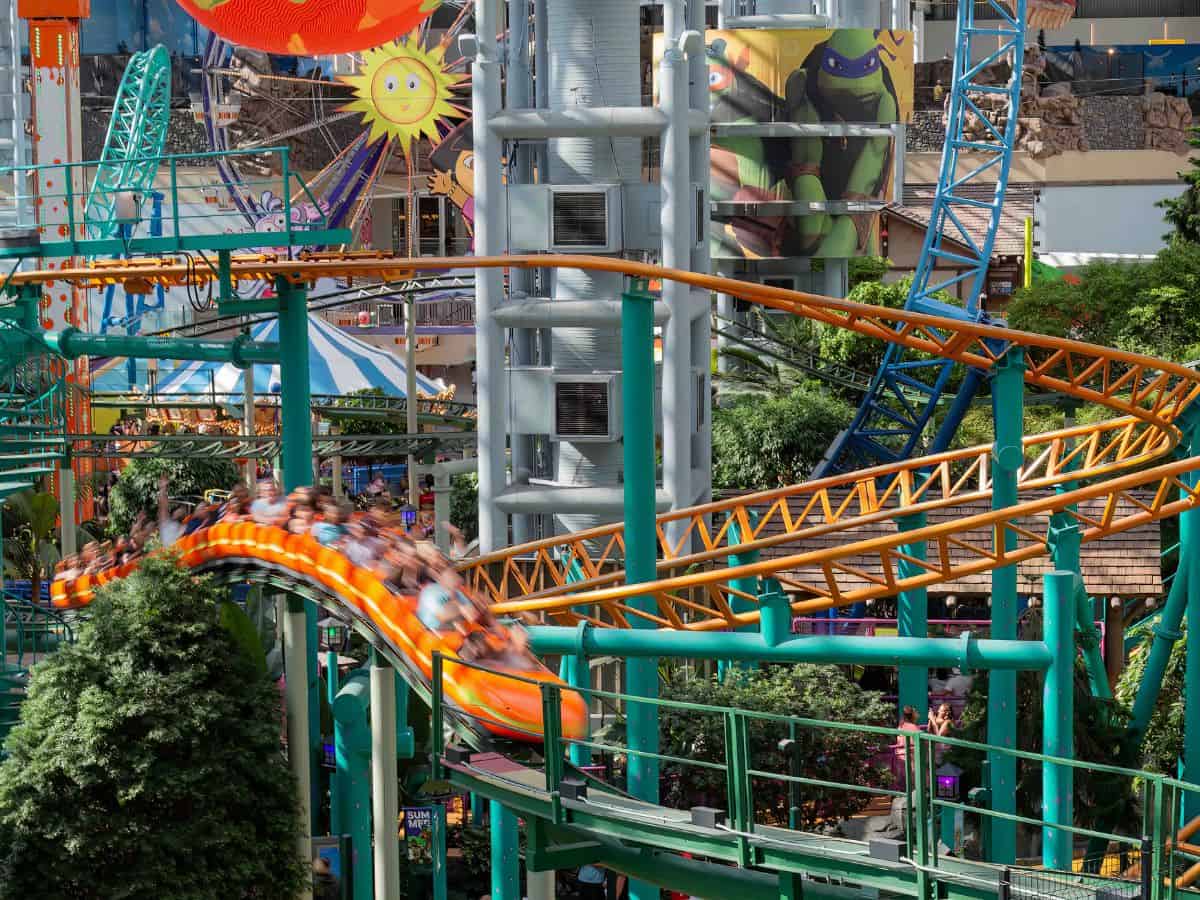 Orange Roller Coaster in Mall of America