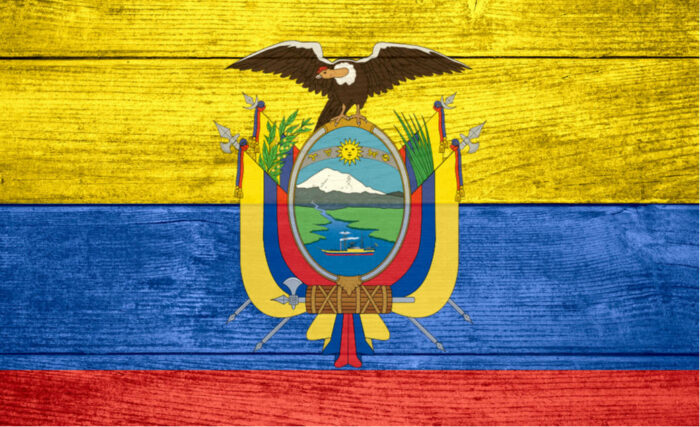 Coat of arms on the Ecuadorian flag