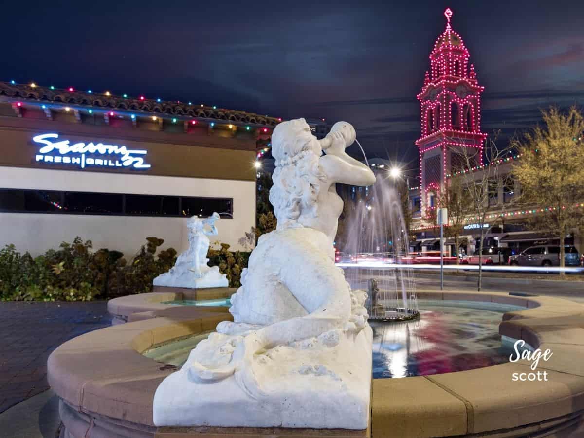 Mermaid Fountain on the Country Club Plaza during Kansas City Plaza Lights