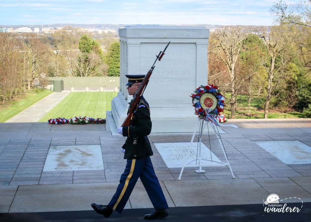 The Tomb of the Unknown is one of the most visited graves at Arlington National Cemetery.