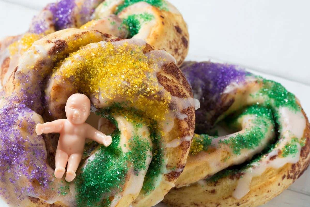 King Cake with plastic baby