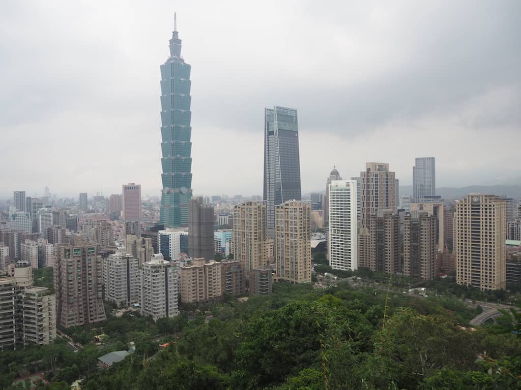 The view of Taipei, Taiwan, from Elephant Mountain