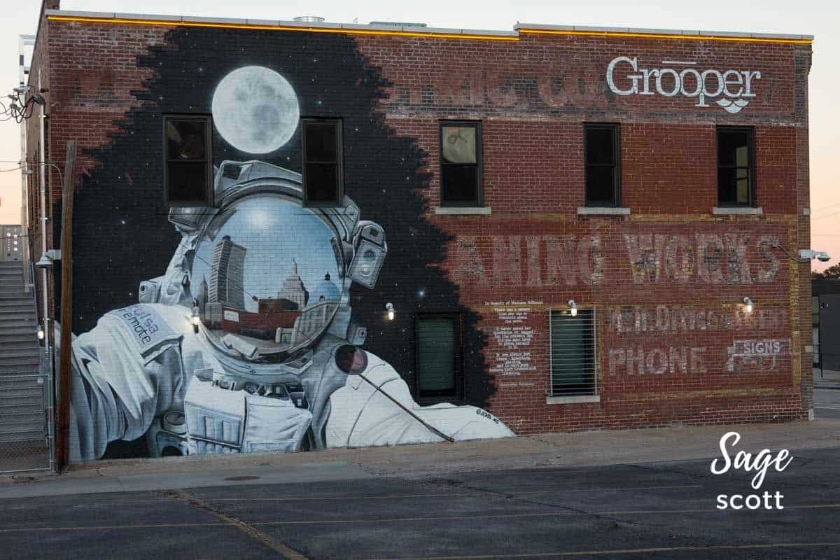 Astronaut Mural in Tulsa OK
