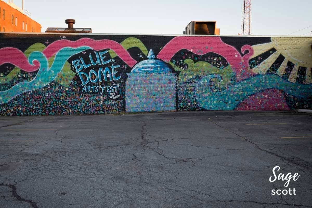 Blue Dome Mural in Tulsa