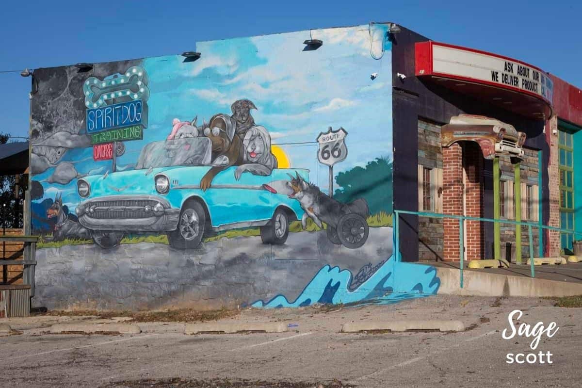 Dogs on Route 66 Mural