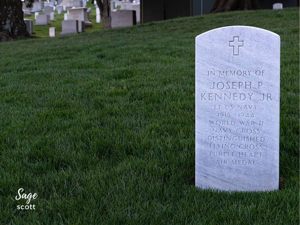 Joseph P Kennedy memorial marker at Arlington National Cemetery