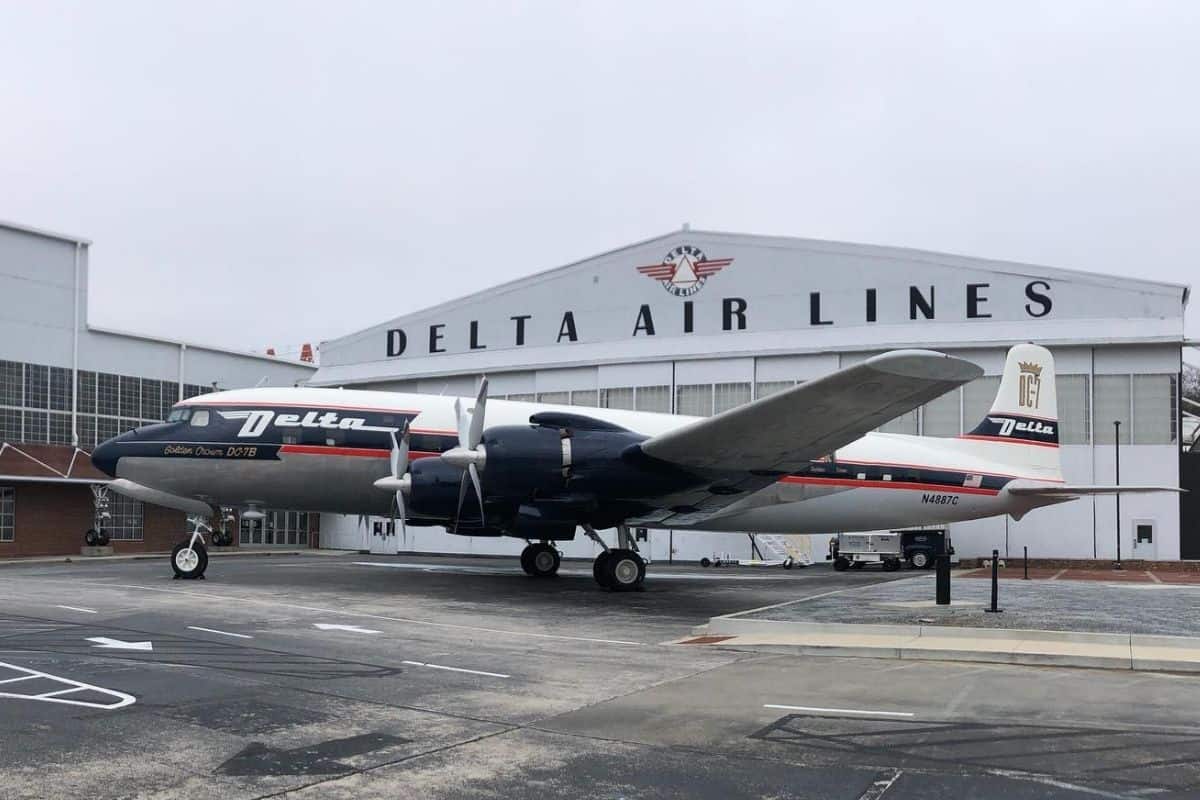 Exterior of Delta Flight Museum in Atlanta, GA