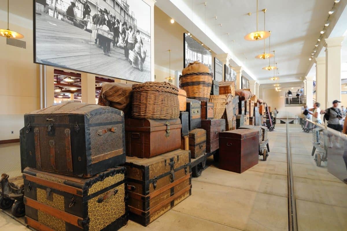 Luggage at Museum of Immigration at Ellis Island