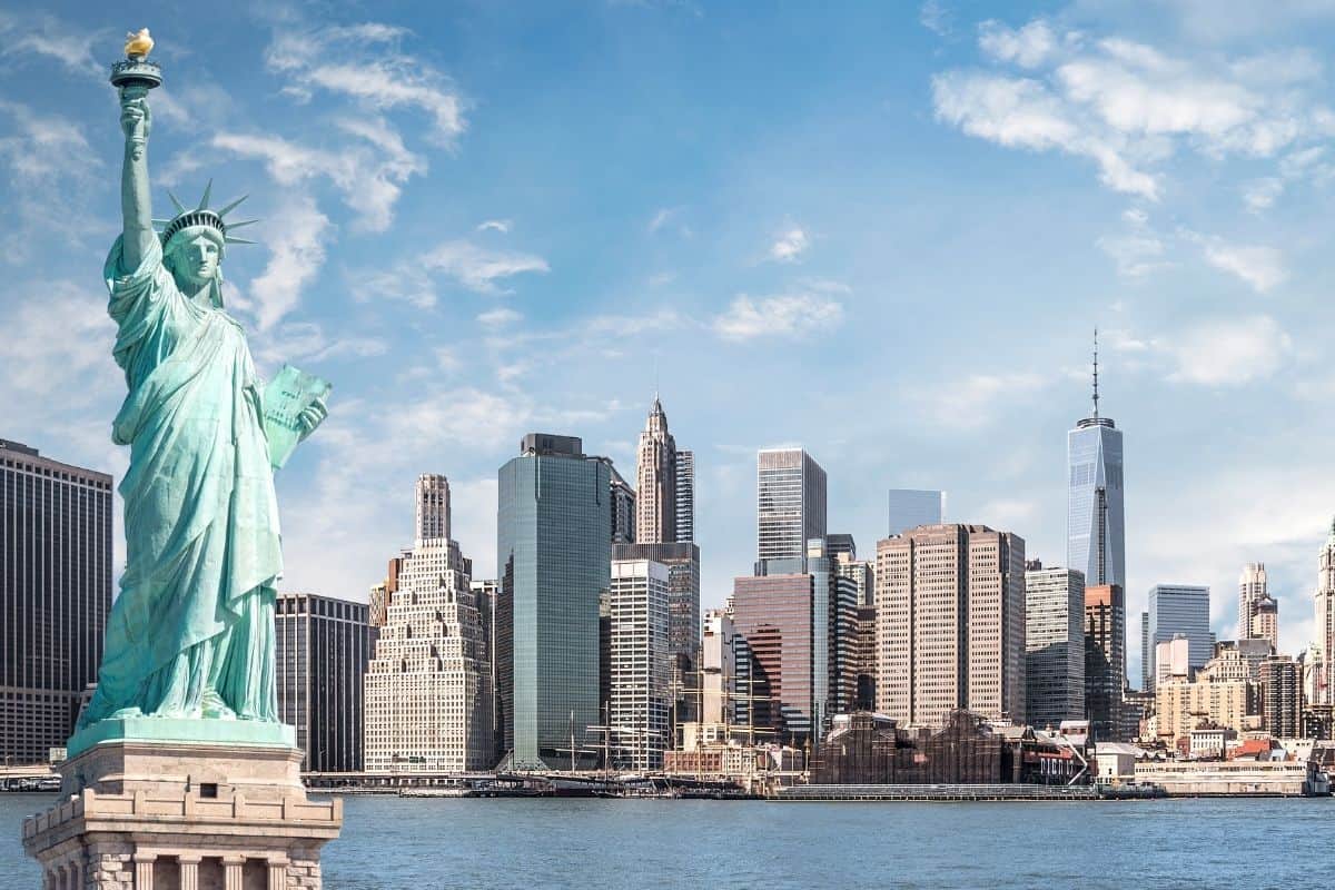 Statue of Liberty with the New York City skyline