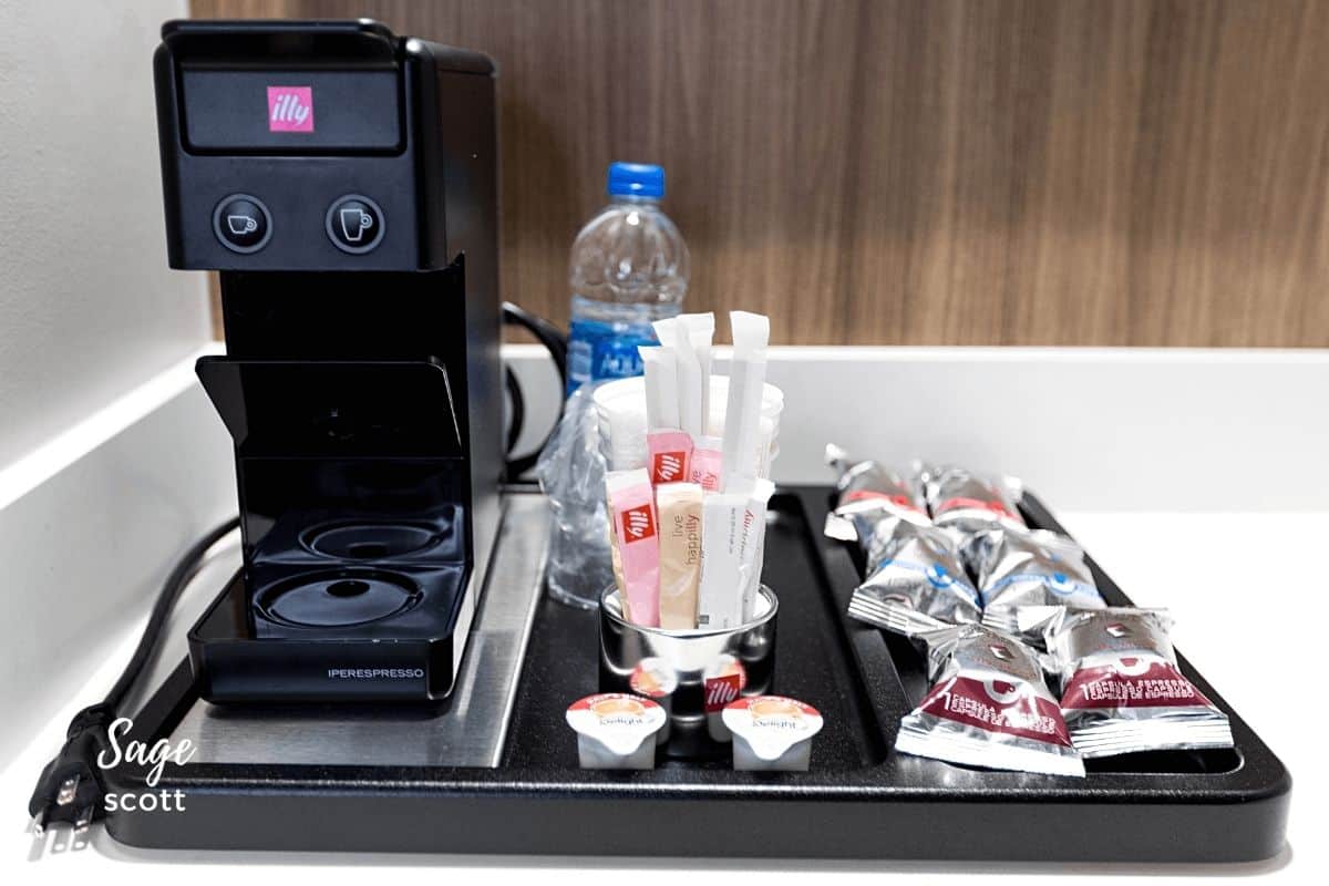 The rooms at Le Meridien St Louis Clayton include an Illy coffee maker