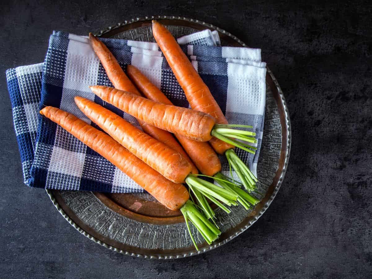 Bunch of Carrots on Plate