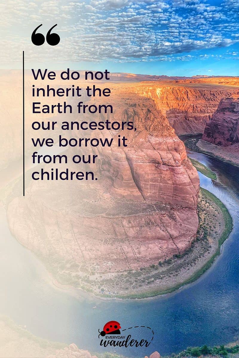 Native American Proverb about being good stewards of the Earth