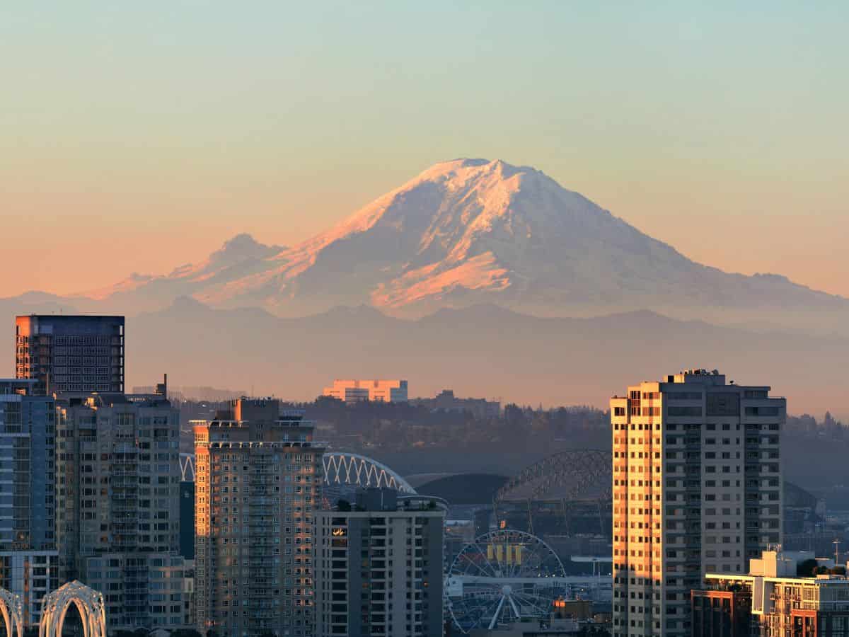 Mount Rainier and Seattle