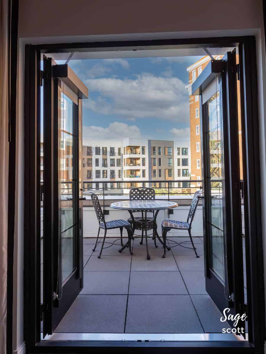 Patio through French Doors at Kimpton Cottonwood Hotel