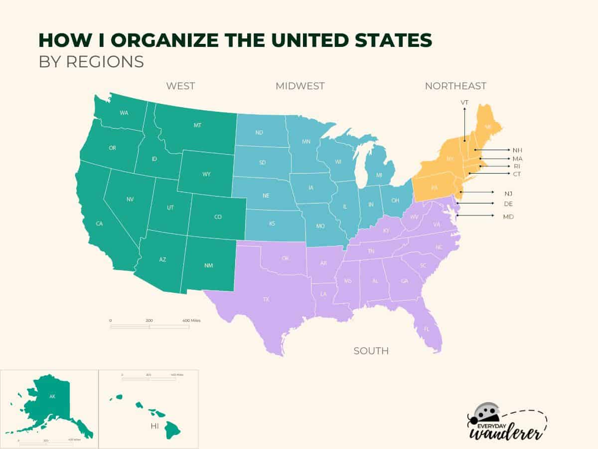 Organizing the US into Regions