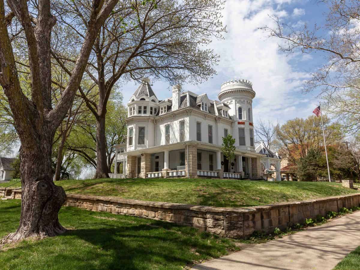 The Cray Mansion is a beautiful white house in Atchison, Kansas.