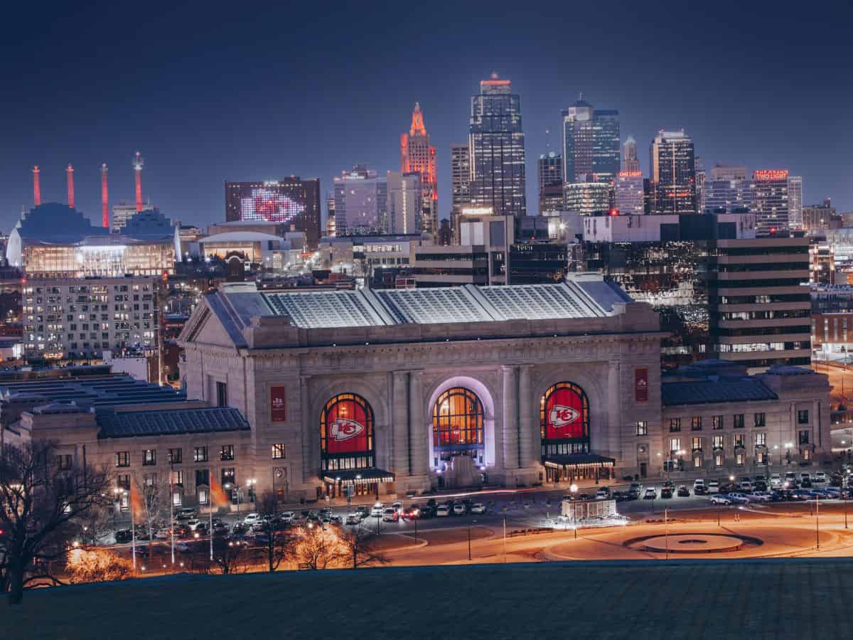 Kansas City's Union Station with the Skyline in the background.