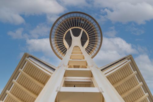 The iconic Space Needle offers mesmerizing views of Seattle.