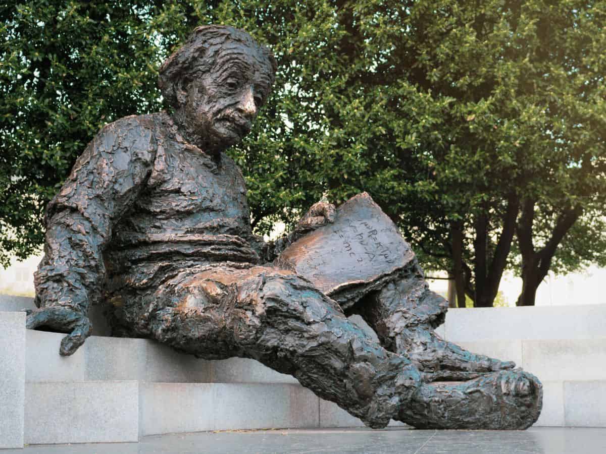 A statue of Albert Einstein in Washington, DC.