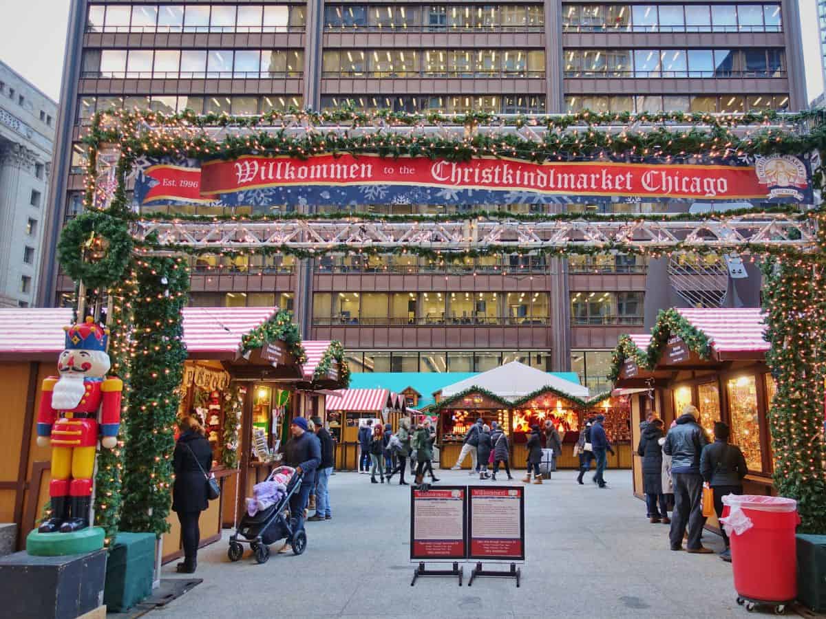 Entrance to the Chicago Christkindlmarket in Chicago, Illinois.
