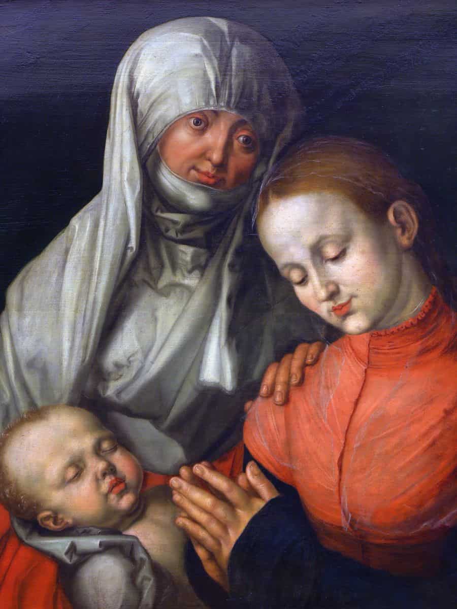 A painting of the Madonna and child with St. Ann by Durer.