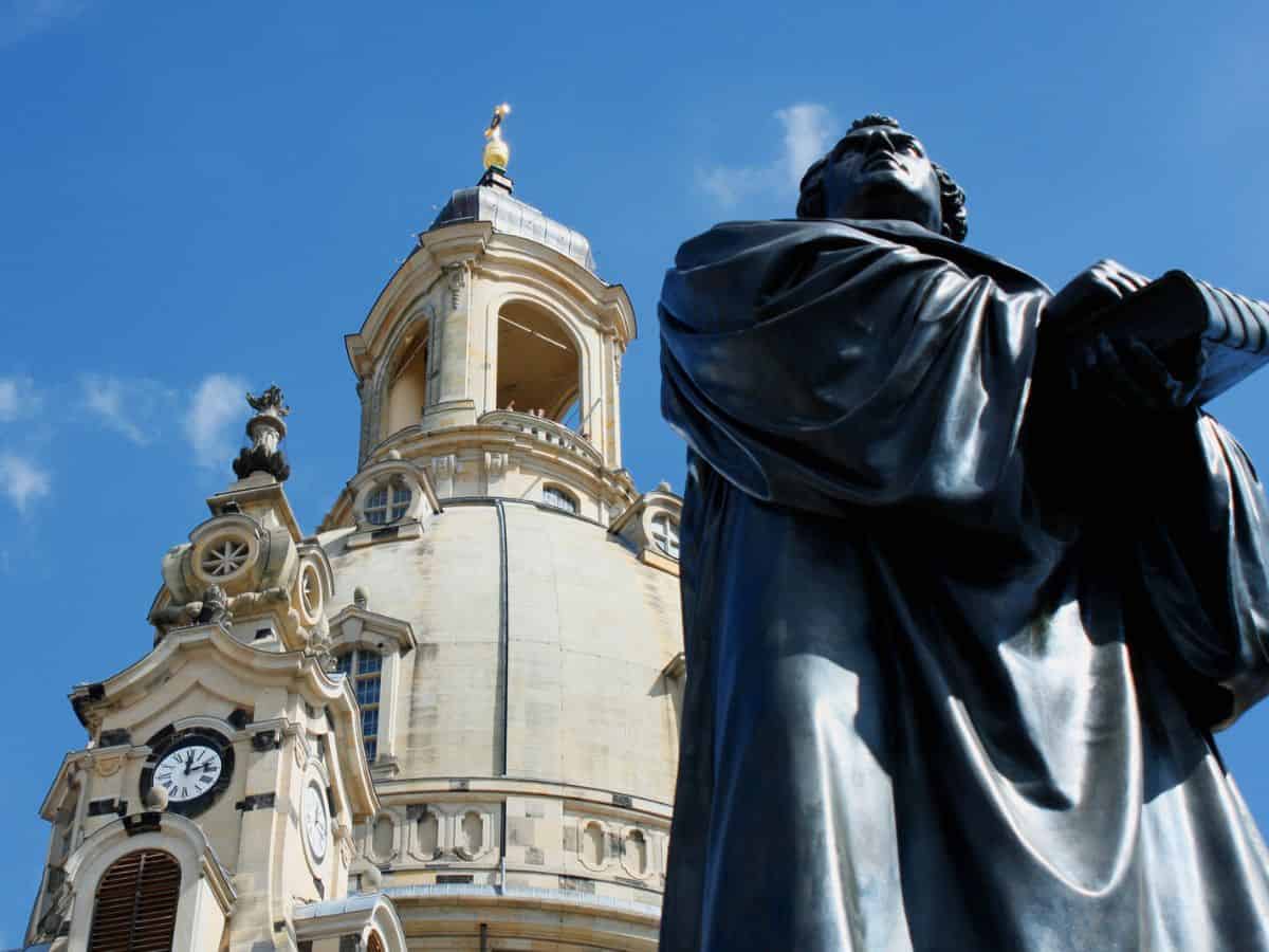 A statue of Martin Luther in Dresden, Germany.
