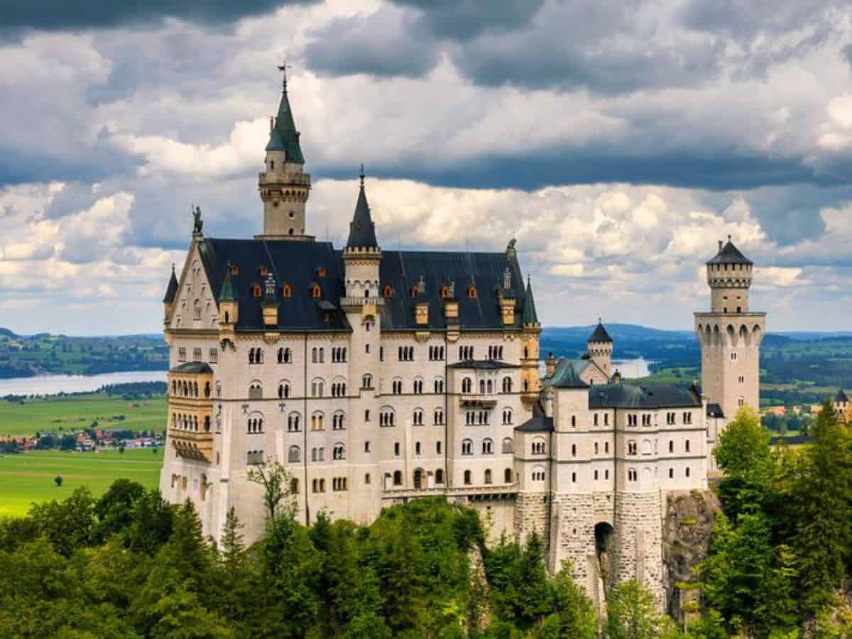 The Neuschwanstein Castle, a famous tourist attraction in Bavaria, Germany.