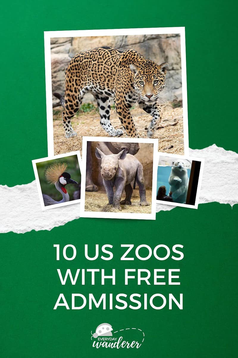 List of 10 US zoos offering free admission.